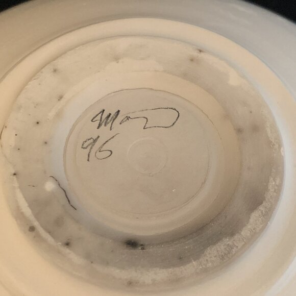 1995 Michael Morier Pueblo Horse Hair Pottery Vase 7.25" Native American Vintage - Picture 9 of 10